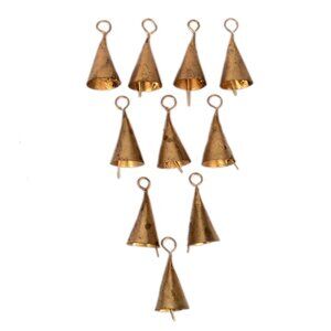 10-Piece Vintage Gold Cow Bell Set - Rustic Jingle Bells for Christmas Tree